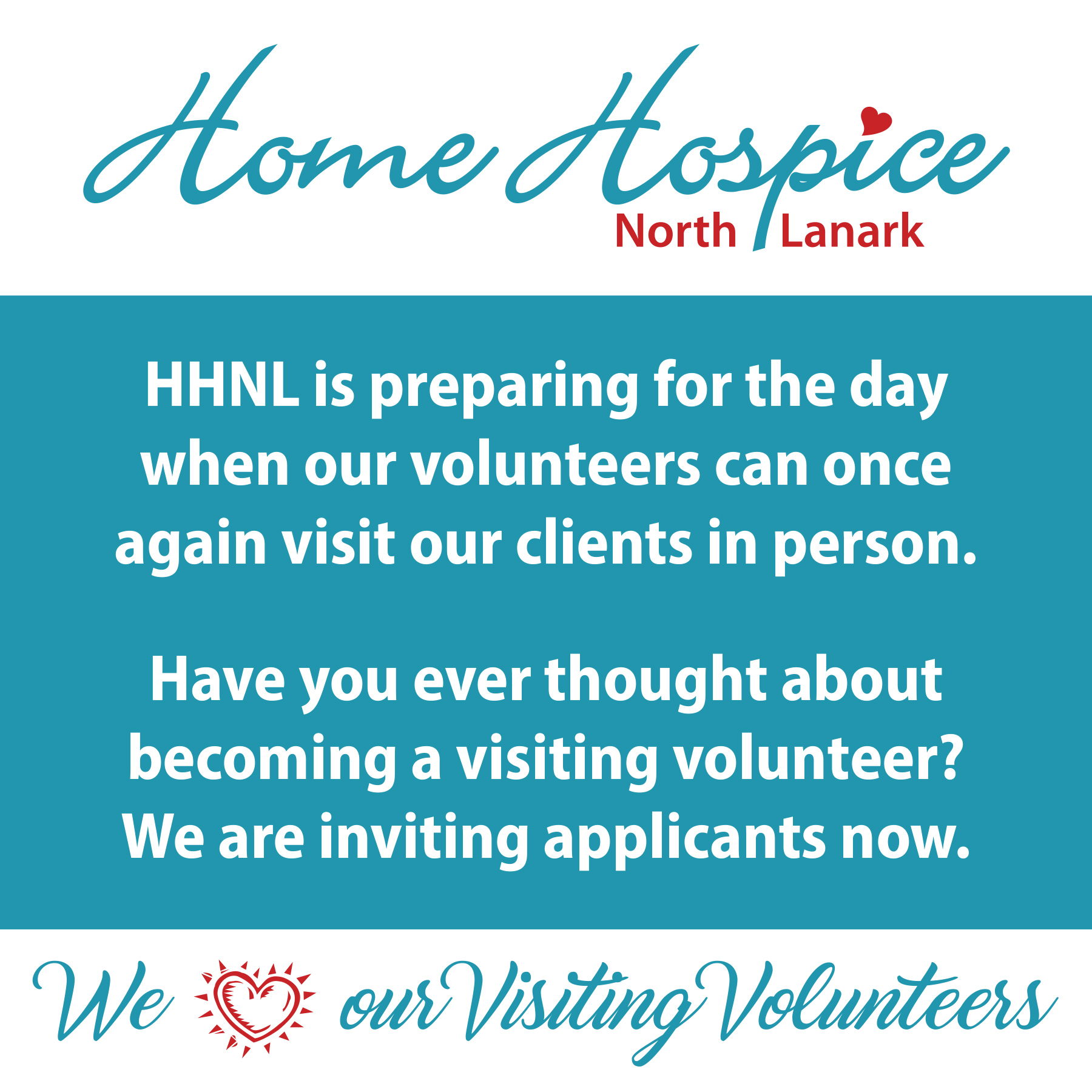 home hospice north lanark poster asking for new volunteers